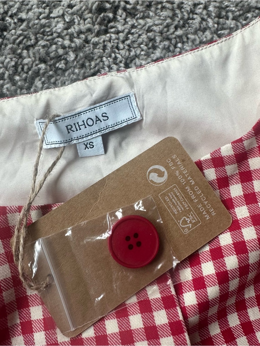 RIHOAS Red and White Gingham Mini Dress - Picture 3 of 4